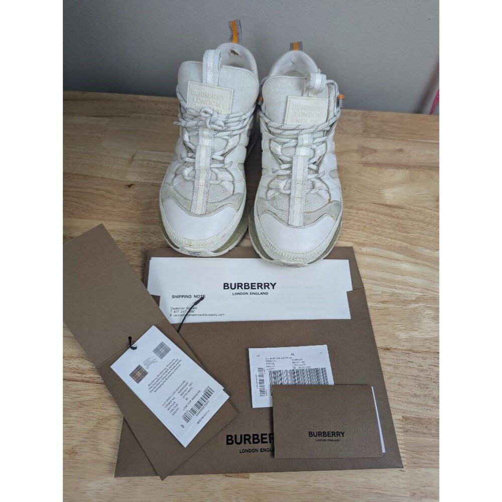 Burberry | Union Low White Optic Leather Chunky Sneaker EU 35 US 5 - Picture 14 of 15